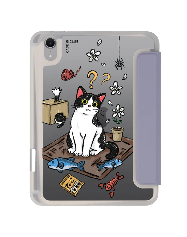 เคสใส ipad mini 7 สีม่วง แมวเหมียว 2 สี