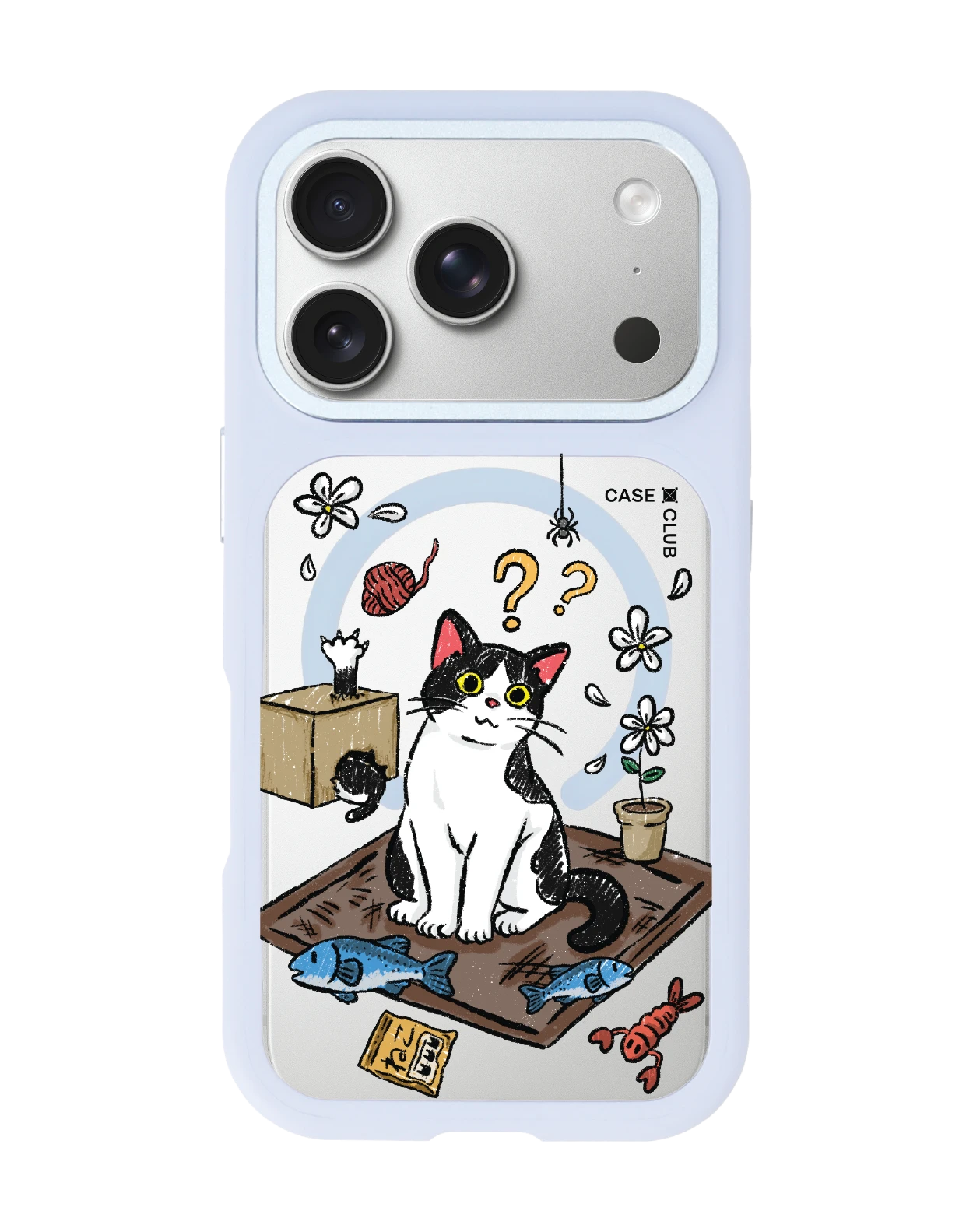 เคสเปลี่ยนฝาหลัง iphone 18 pro magsafe สีฟ้า แมวเหมียว 2 สี