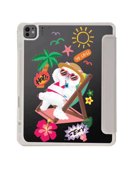 iPad Air6/7 13" 2025 (M2/M3) Clear Grey Bikini Cat