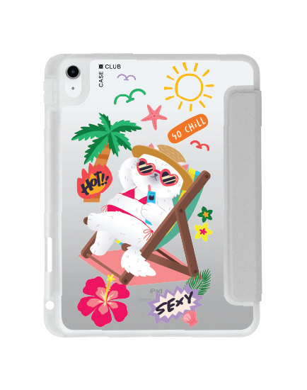 เคสใส iPad Gen 10th/11th 2025 สีเทา แมวบิกินี่
