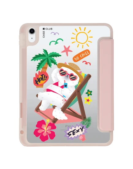 ipad gen 10th/11th 2025 clear pink bikini cat