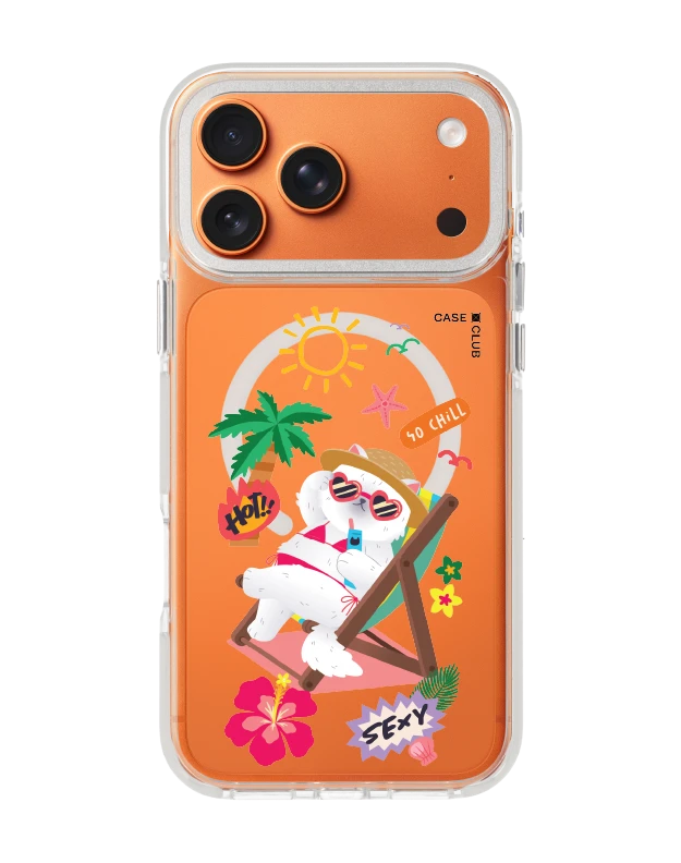 iphone 17 pro max clear white magsafe bikini cat