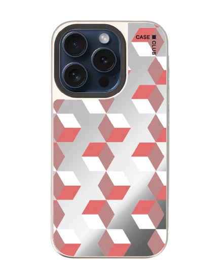 เคสกระจก iphone 15 pro magsafe กล่องปริซึมดำชมพู