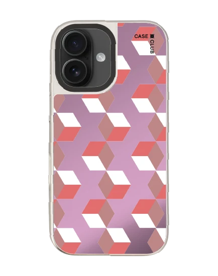 เคสกระจก iphone 16 magsafe กล่องปริซึมดำชมพู