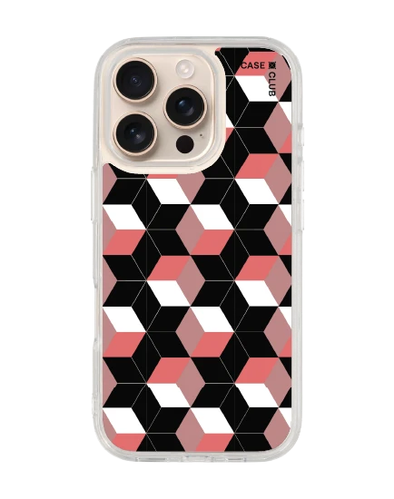 เคสใส iphone 16 pro magsafe กล่องปริซึมดำชมพู