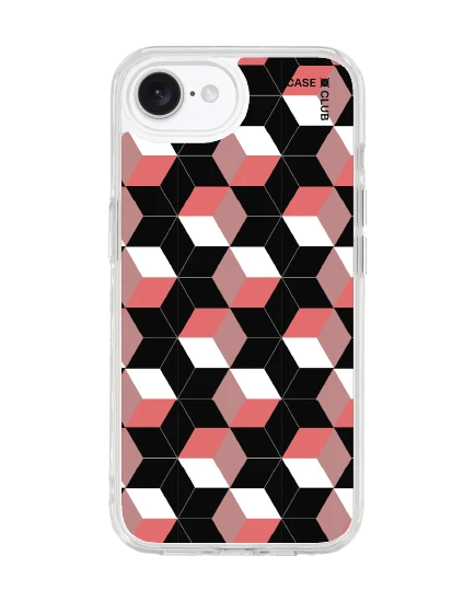 เคสใส iphone 16e magsafe กล่องปริซึมดำชมพู