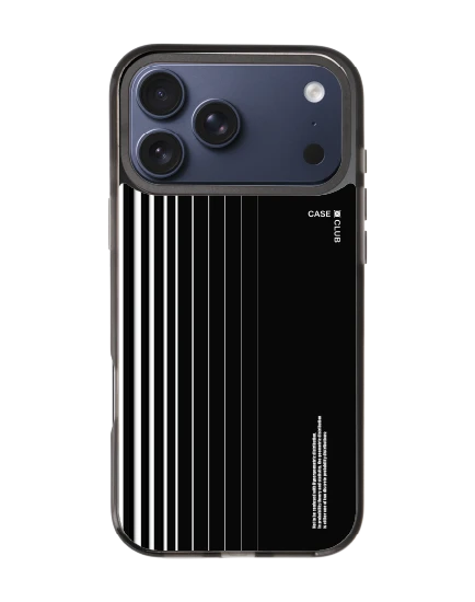 iphone 17 pro max black mirror magsafe black & white vertical lines