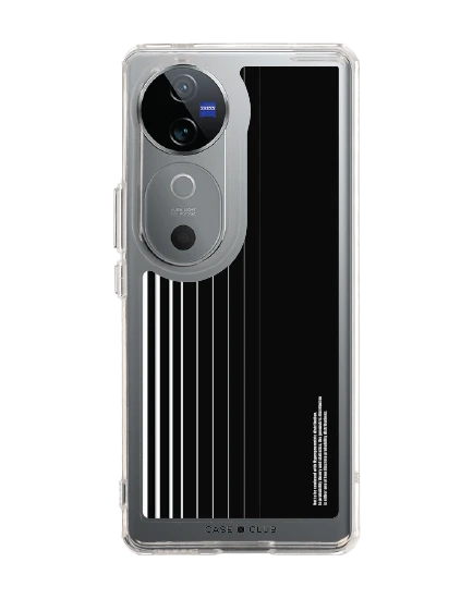 vivo v40 5g clear case black & white vertical lines