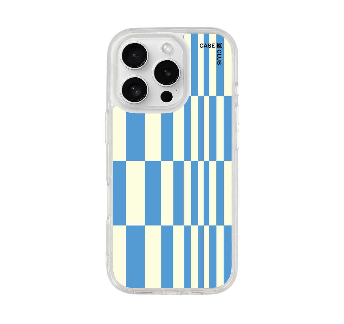 เคสใส iphone 16 pro ผ้าอสมมาตรสีน้ำเงิน