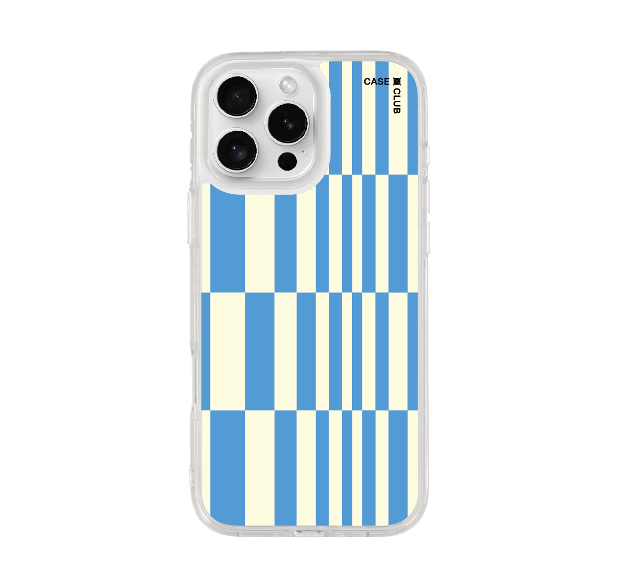 เคสใส iphone 16 pro max ผ้าอสมมาตรสีน้ำเงิน