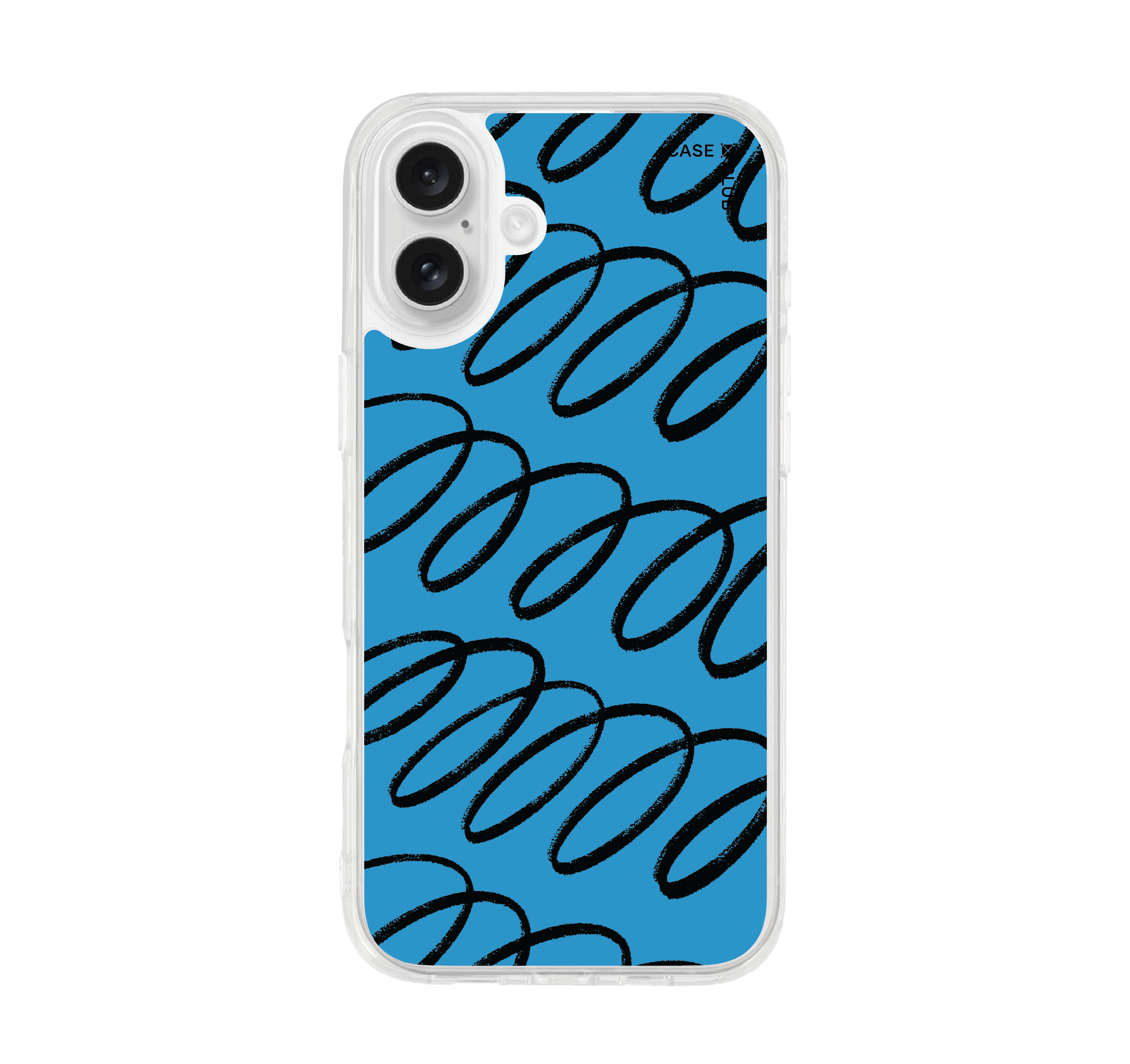 เคสใส iPhone 16 Plus ลายโค้งฟ้าดำ