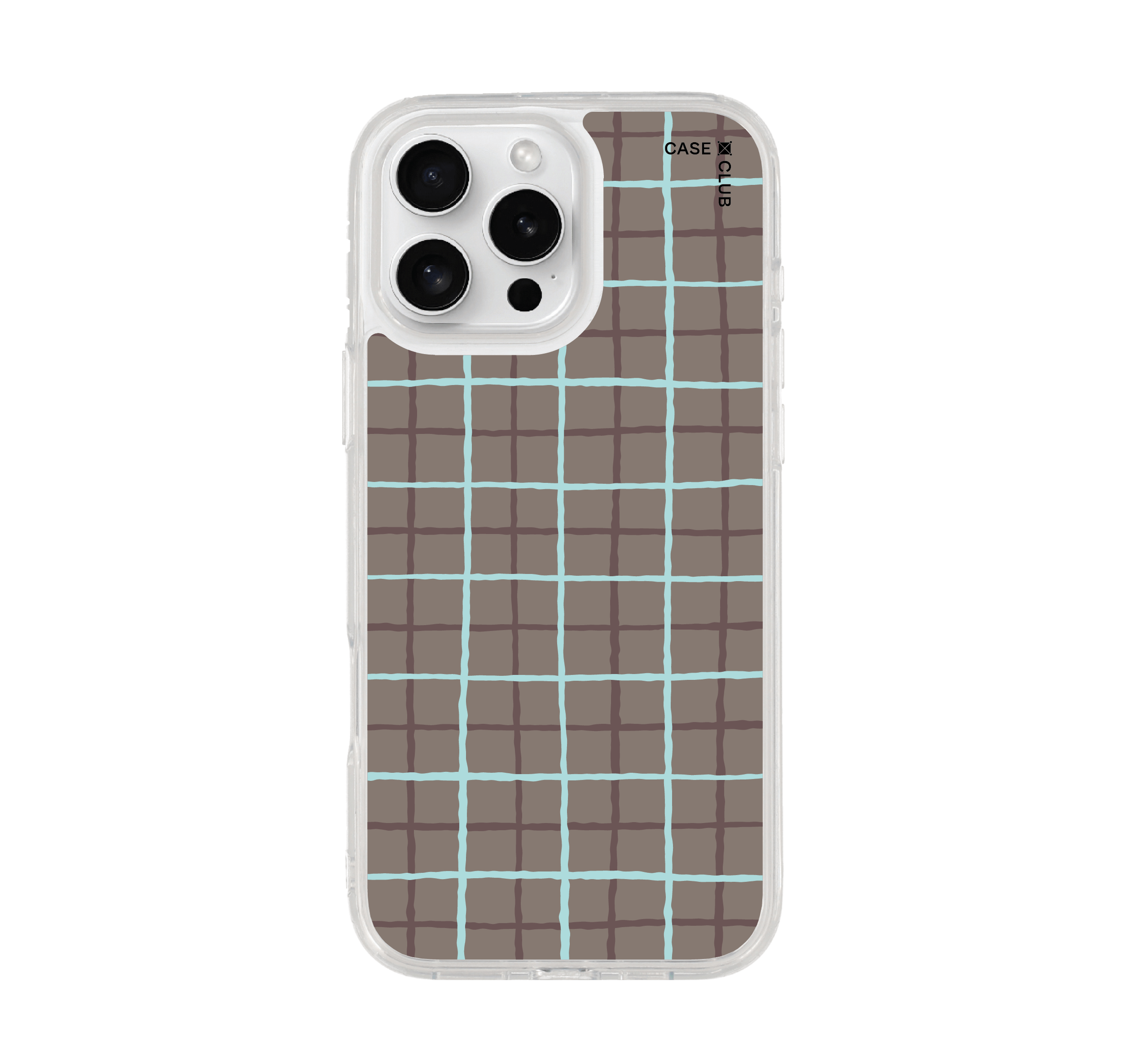 เคสใส iPhone 16 Pro Max แถบน้ำเงินน้ำตาล