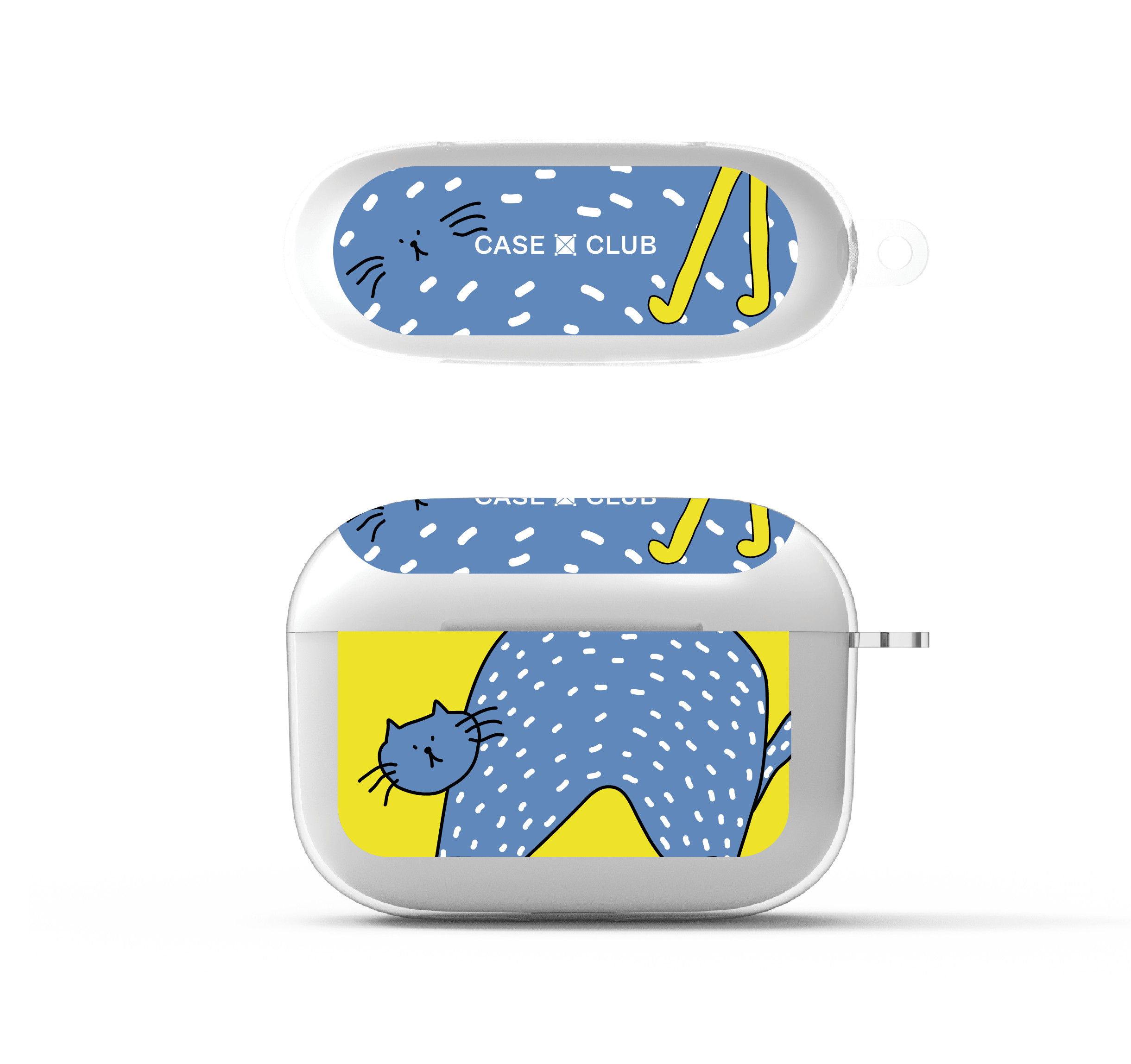 เคสใส AirPods Pro 2 แมวฟ้าบู๊ตเหลือง