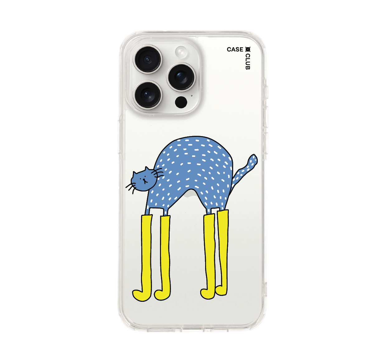 เคสใส iphone 15 pro max แมวฟ้าบู๊ตเหลือง