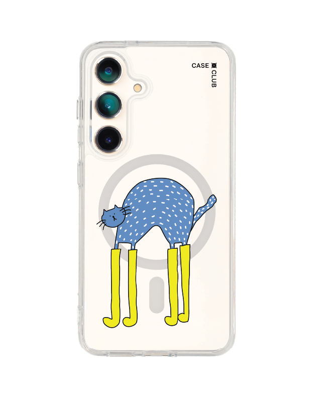 เคสใส samsung galaxy s25 magsafe แมวฟ้าบู๊ตเหลือง