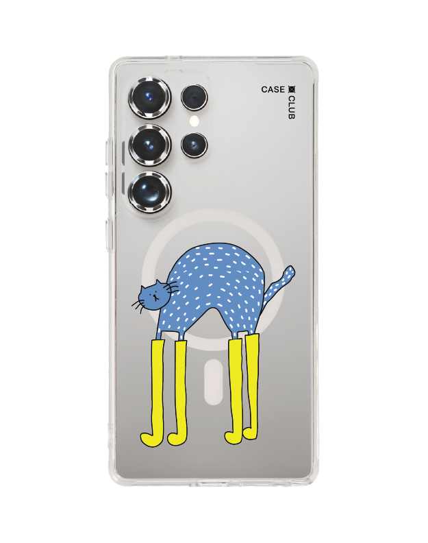 เคสใส samsung galaxy s25 ultra magsafe แมวฟ้าบู๊ตเหลือง