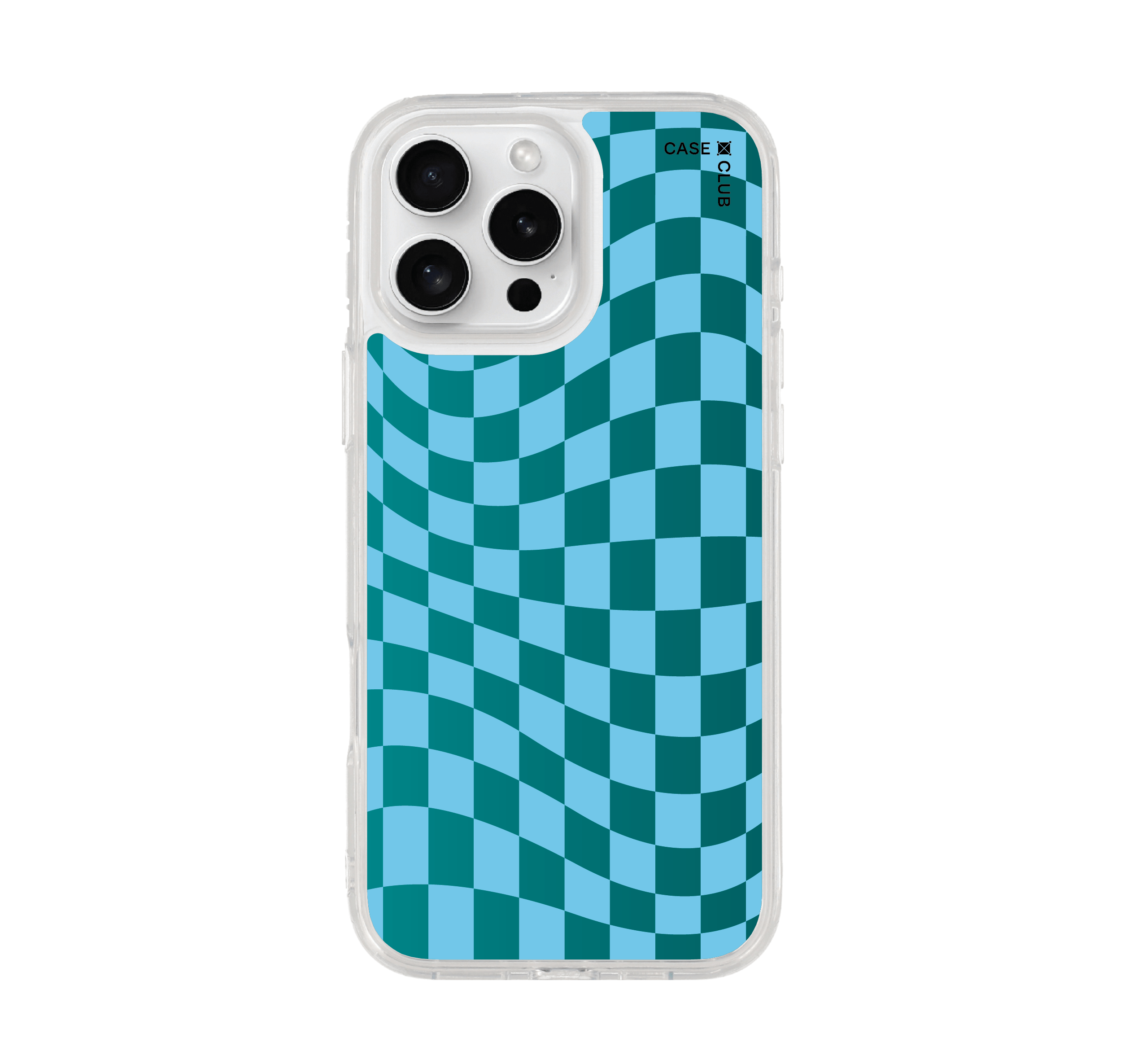 เคสใส iPhone 16 Pro Max กริดฟ้าไล่สี