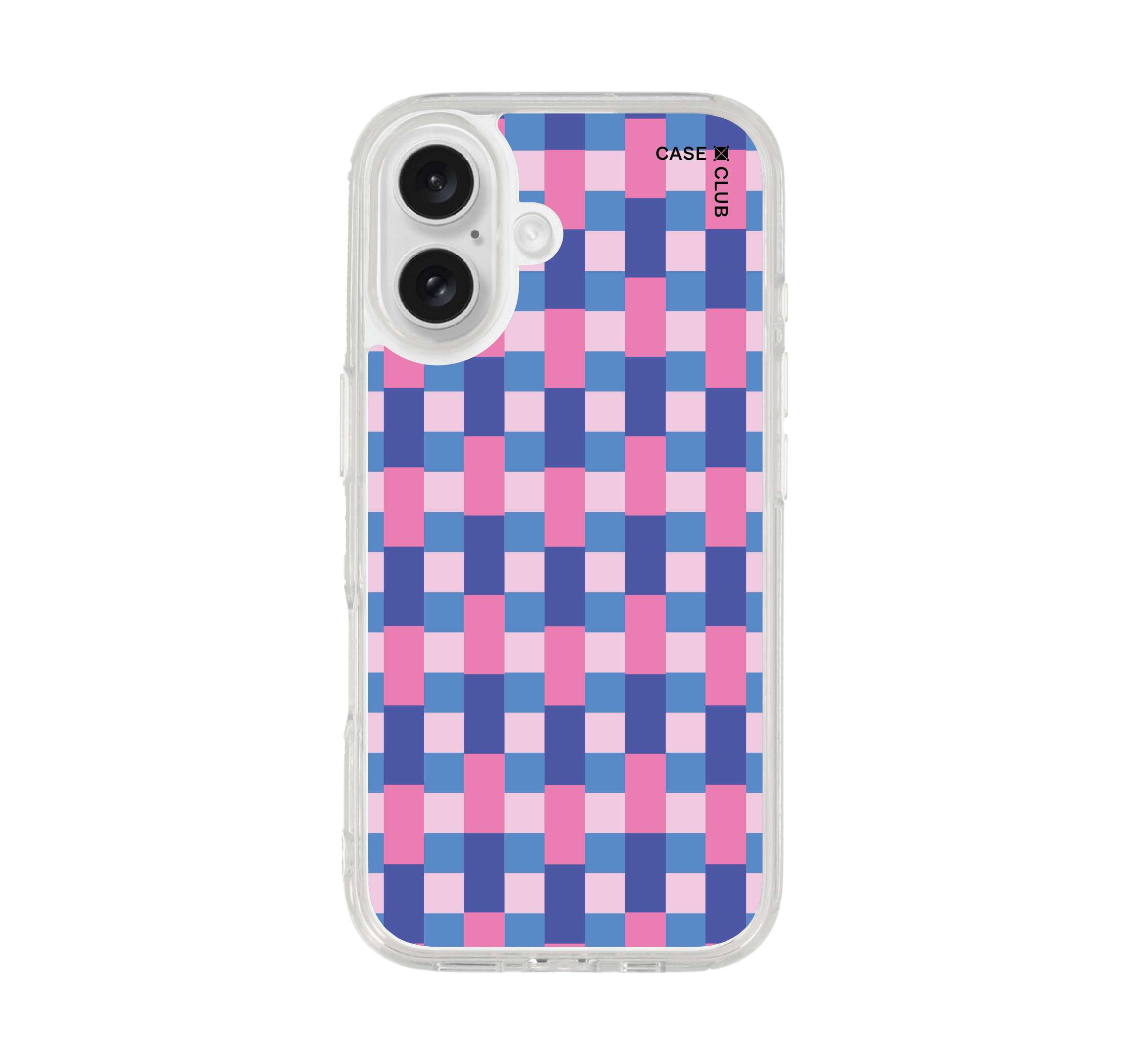 เคสใส iphone 16 กระเบื้องฟ้าชมพู