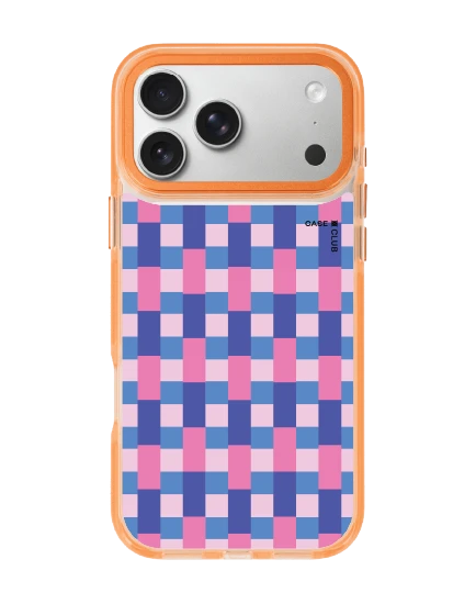 iphone 17 pro max clear orange magsafe blue & pink multi color tile