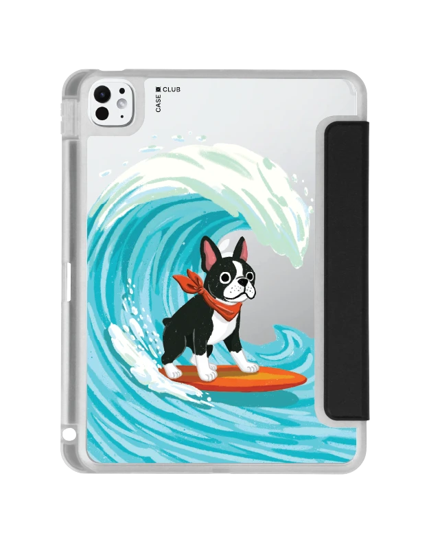 เคสใส ipad pro 11 สีดำ บอสตันเทอร์เรียร์โต้คลื่น