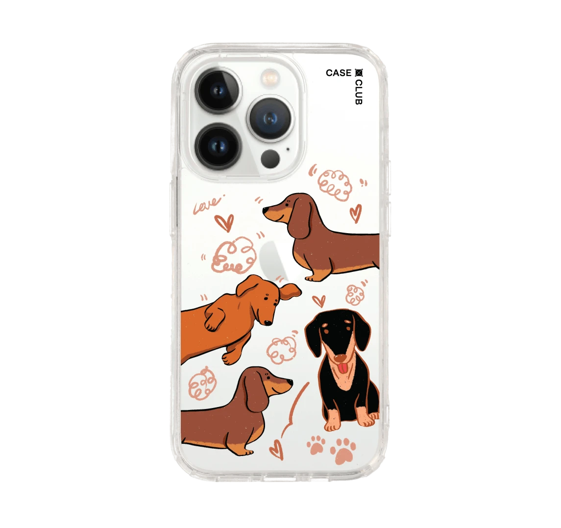 เคสใส iphone 14 pro ความสุขของหมาดัชชุน (หมาไส้กรอก)