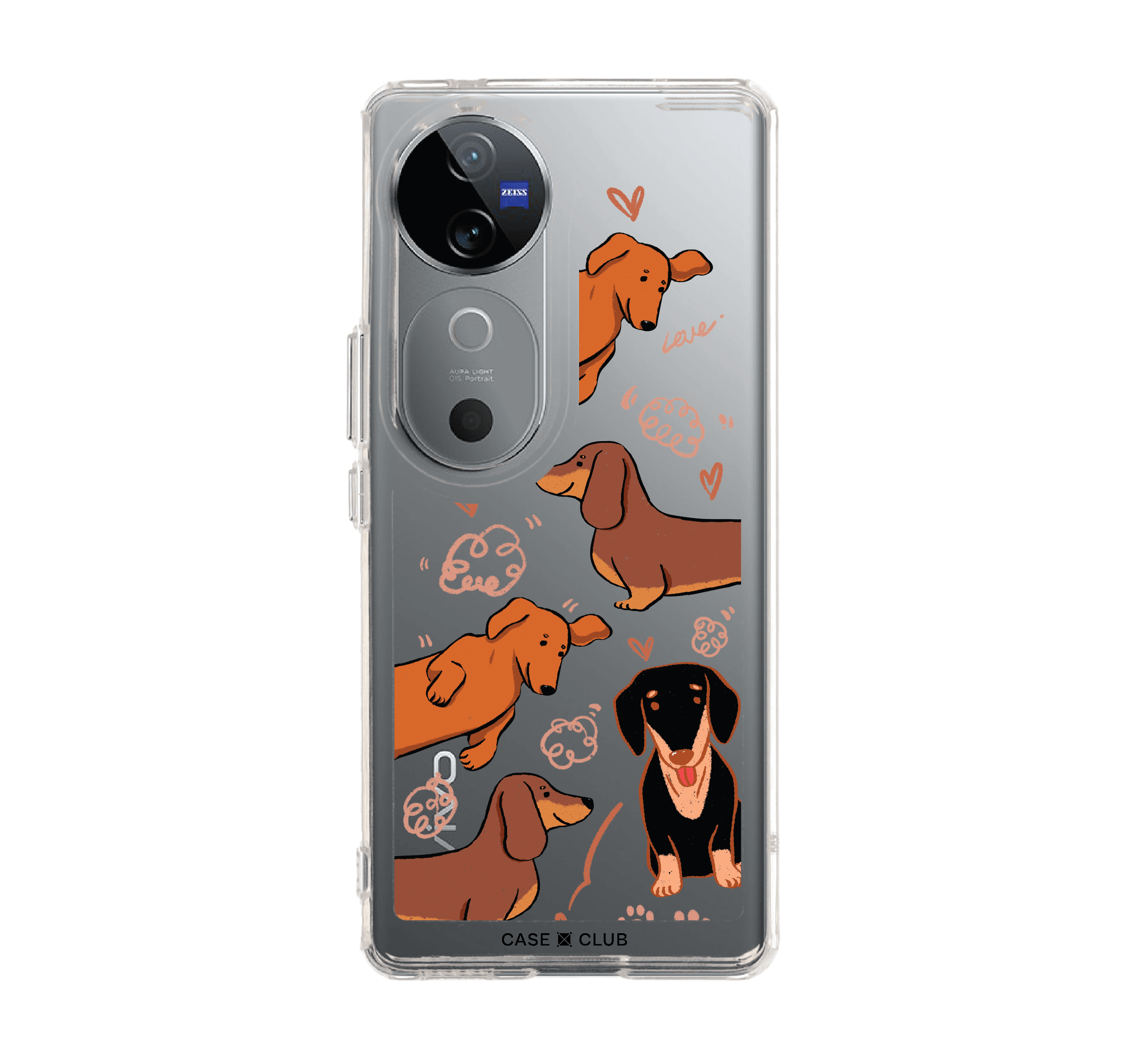 เคสใส vivo v40 5g ดัชชุนด์น้ำตาล