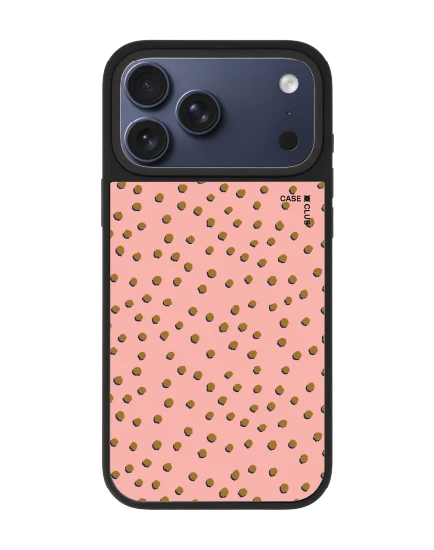 เคสกระจก iphone 17 pro max matte magsafe ลาย dot จุดชมพูน้ำตาล