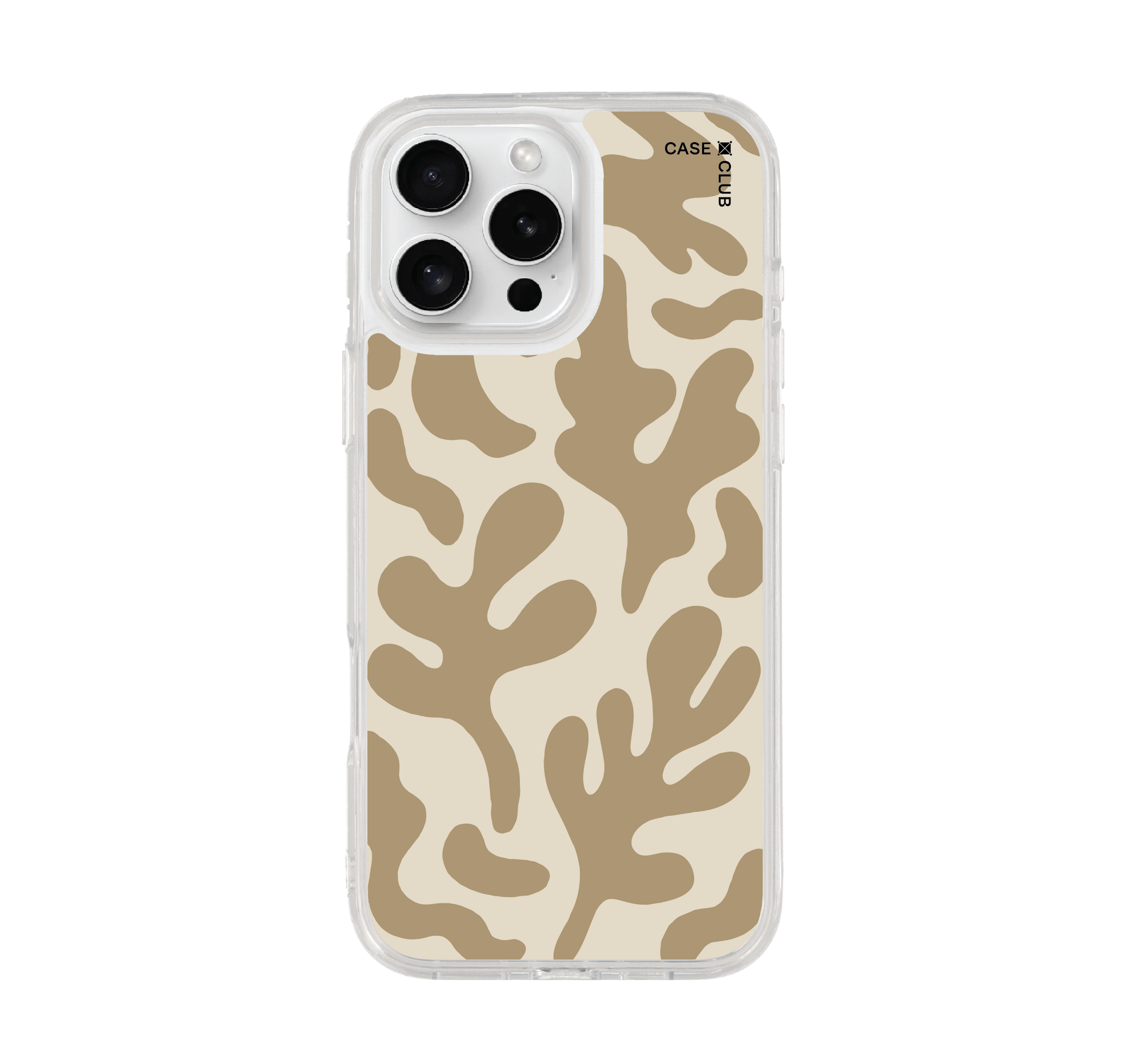 เคสใส iphone 16 pro max ลายอิสระน้ำตาลขาว