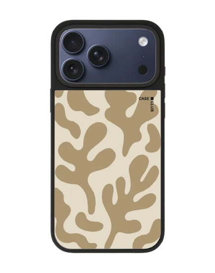 iphone 17 pro max matte mirror magsafe brown & white abstract freeform pattern