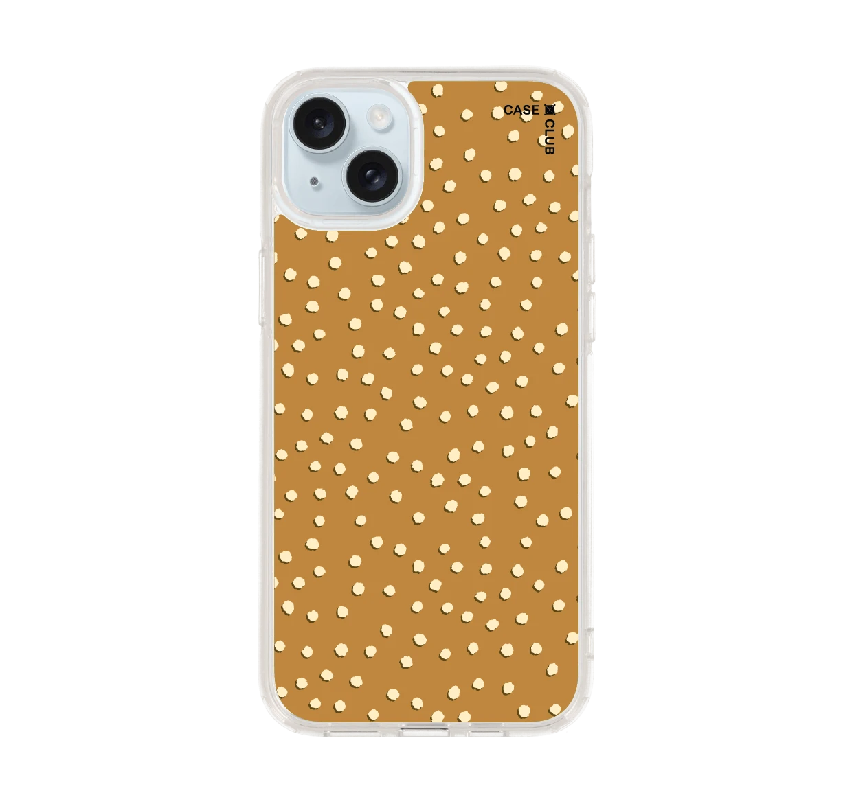 เคสใส iphone 15 plus magsafe ลาย dot จุดสีขาวน้ำตาล