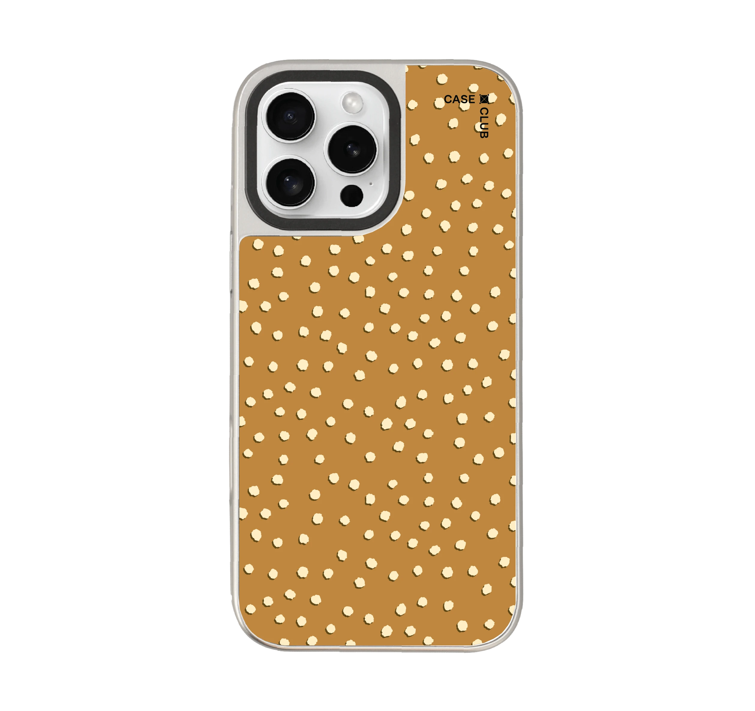 เคสกระจก iphone 16 pro max magsafe ลาย dot จุดสีขาวน้ำตาล