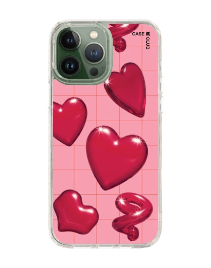 iphone 12/ 13 pro max clear case candy heart pop