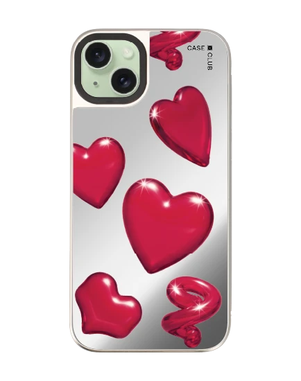 เคสกระจก iphone 15 plus magsafe ลูกอมรูปหัวใจ