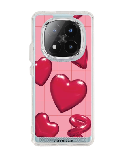 redmi note 14 pro plus clear case candy heart pop