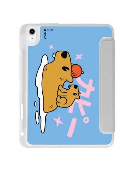 ipad gen 10th/11th 2025 clear grey capybara onsen