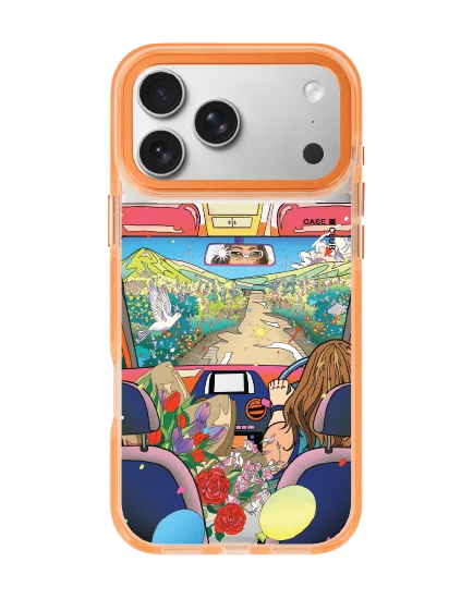 iphone 17 pro max clear orange magsafe car signature by bomfha