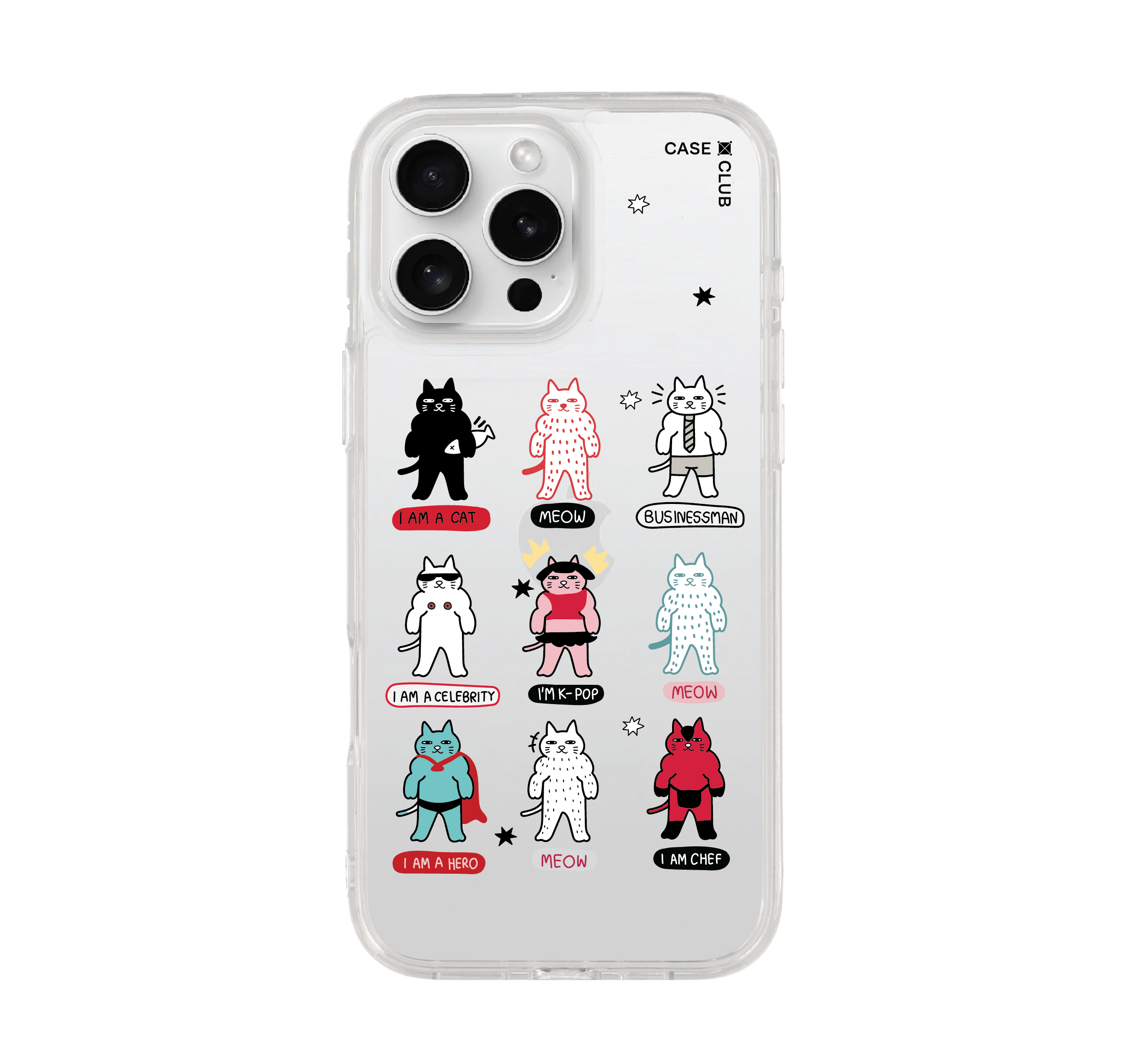 เคสใส iPhone 16 Pro Max แมวการ์ตูน