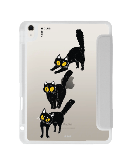 เคสใส iPad Air4/5/6/7 11" 2025 (M2/M3) สีเทา แมวคูณสอง