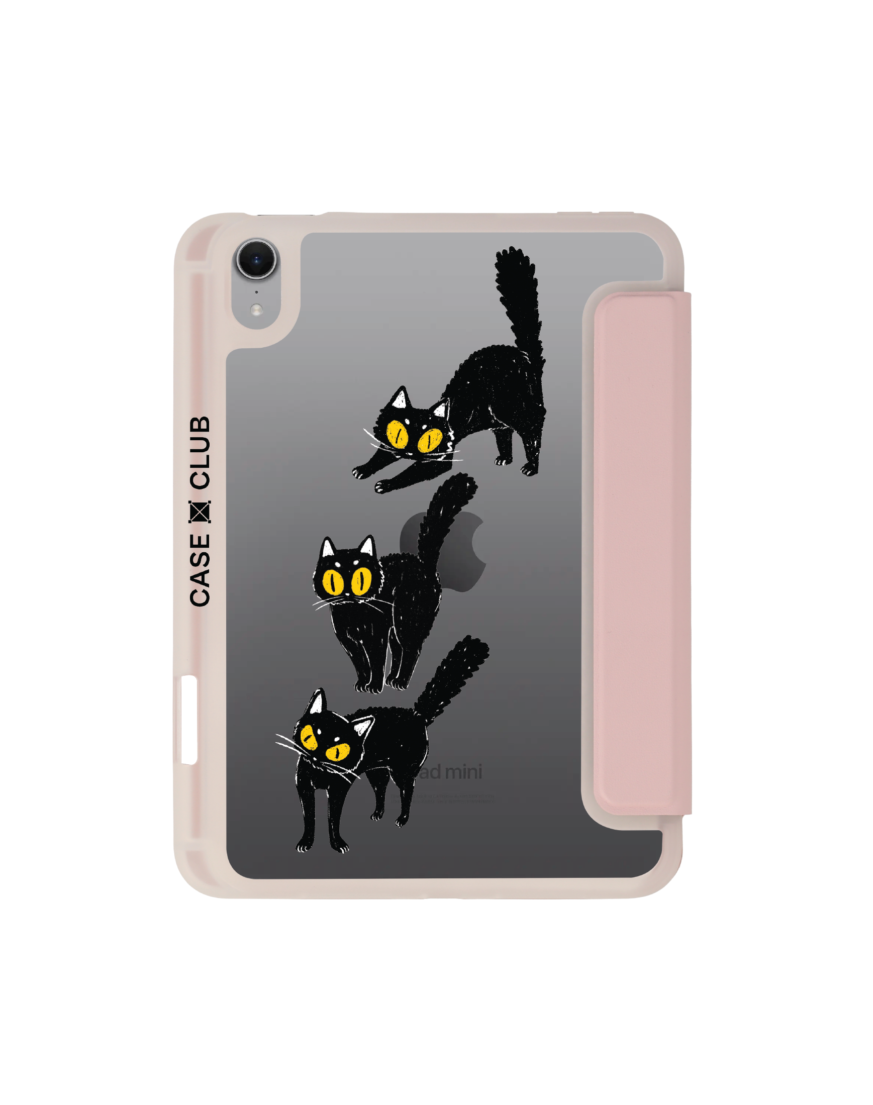 เคสใส iPad Mini 7 สีชมพู แมวคูณสอง