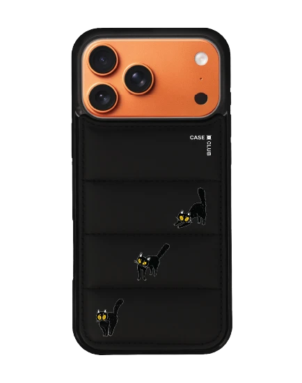 เคส iphone 17 pro max puffy สีดำ แมวดำนำโชค