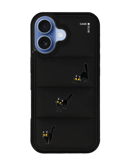 iphone 17 puffy black case cat multiples