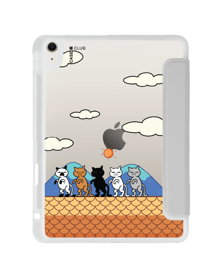 เคสใส iPad Air4/5/6/7 11" 2025 (M2/M3) สีเทา แมวหลังคา