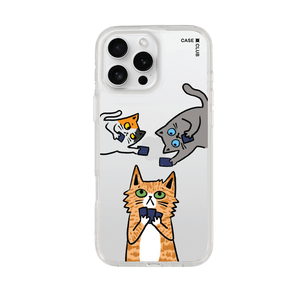 เคสใส iPhone 16 Pro Max แมวกับไพ่