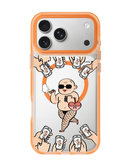 iphone 17 pro max clear orange magsafe celebrity & his cigar