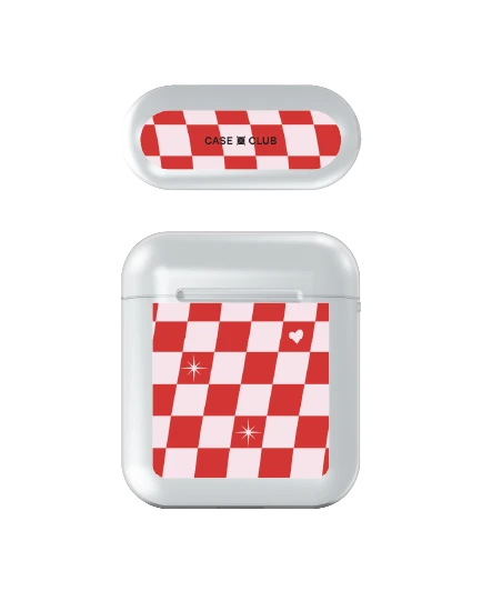 เคสใส airpods รุ่น 1/2 ตารางหัวใจเช็คเกอร์ป็อป
