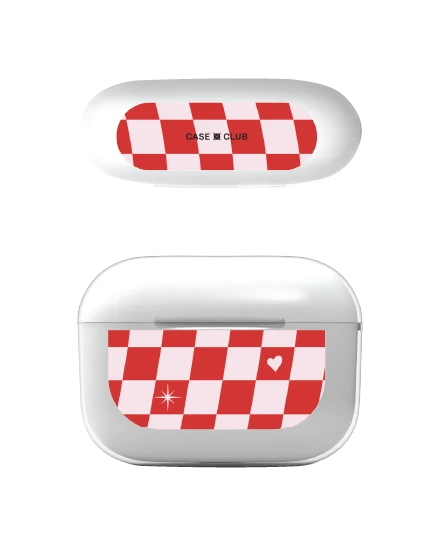 เคสใส airpods pro 2 ตารางหัวใจเช็คเกอร์ป็อป