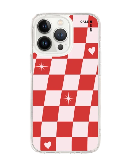 iphone 13 pro clear case checker love pop