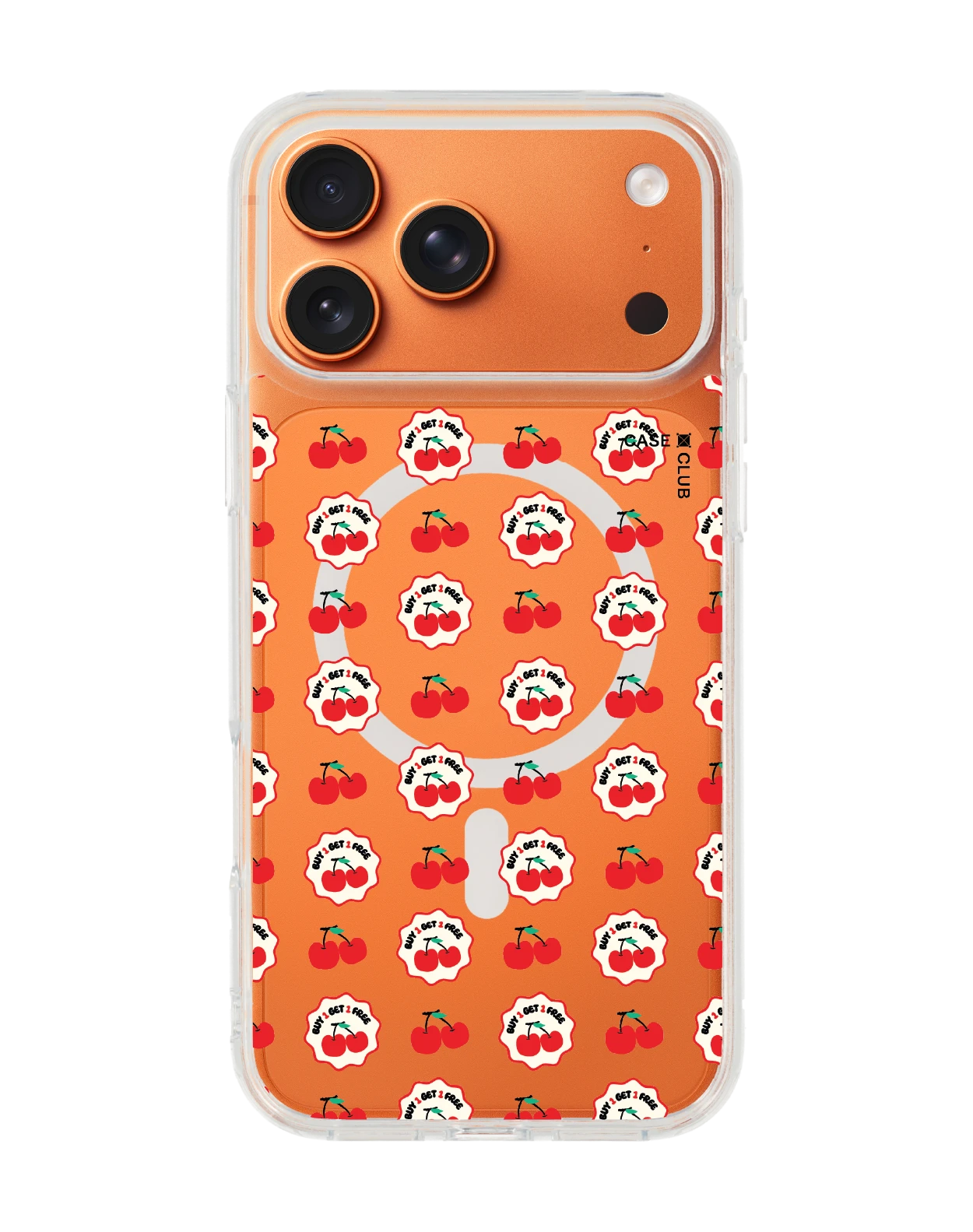 iphone 17 pro max clear magsafe cherry stamp