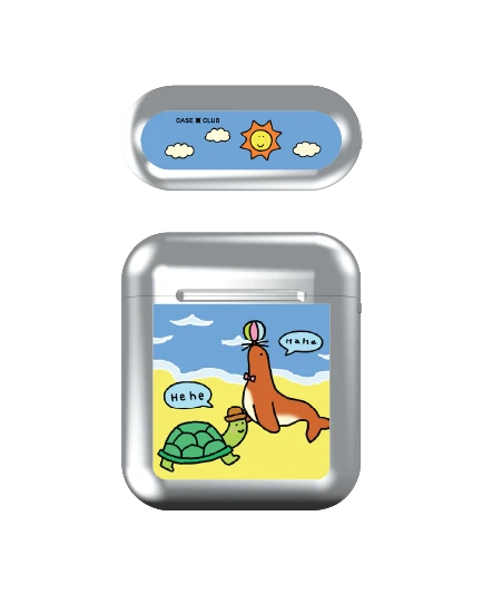 airpods (1/2 gen) silver case chonni beach