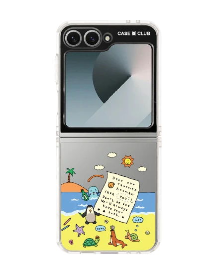 samsung galaxy z flip 6 clear case chonni beach